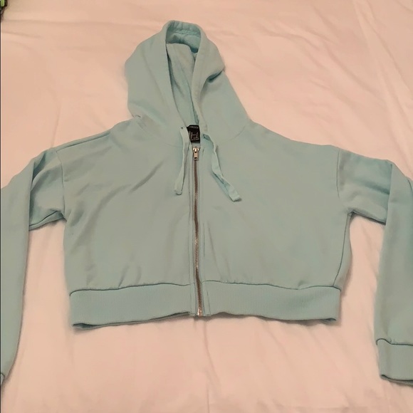 Forever 21 light blue zip up hoodie size small - Picture 1 of 3